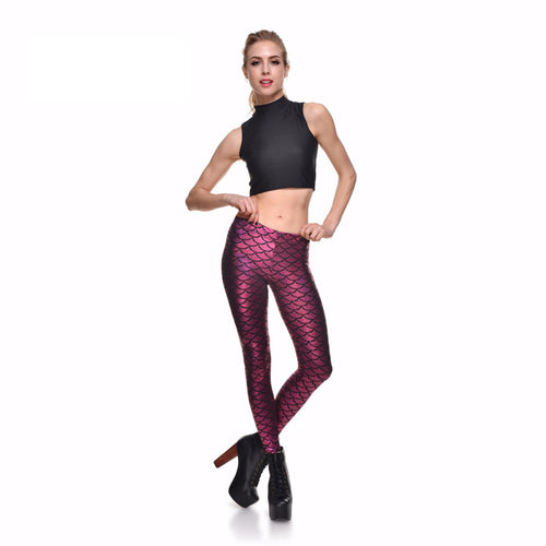 Mermaid leggings (Dark Pink) front