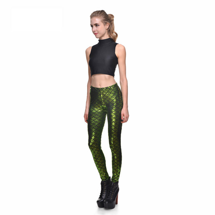 Mermaid Leggings (Golden Green)  If you feel like you're actually, seriously supposed to be a mermaid... you might want to talk to someone about that. In the meantime, put these super comfortable mermaid leggings and start living the dream as a new mermaid.
